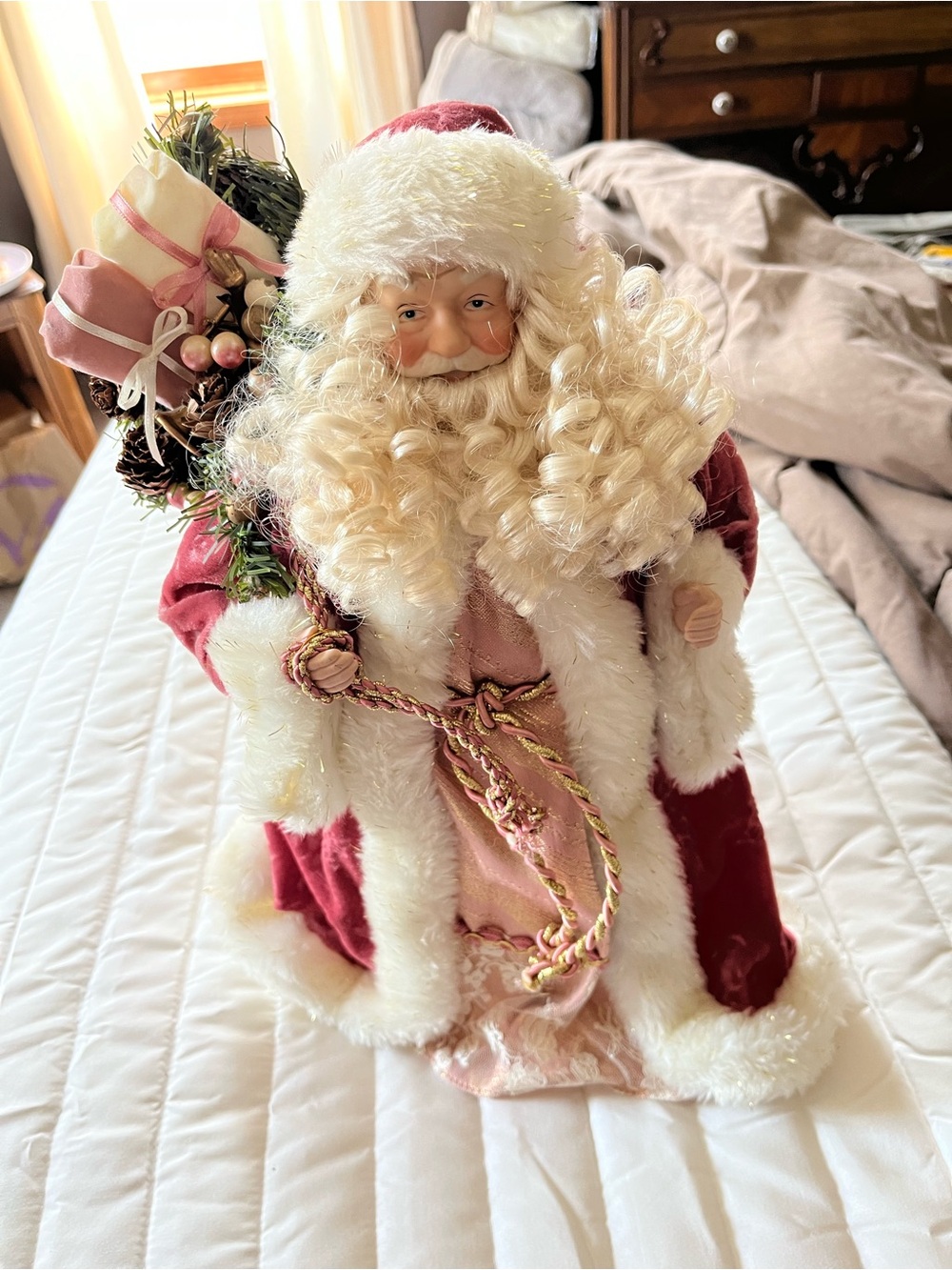 Pink Santa Figure